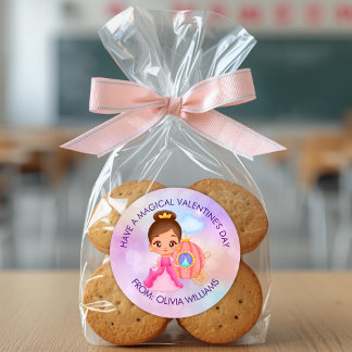 Sticker Rond Cadeau moderne de la Saint-Valentin avec une jolie