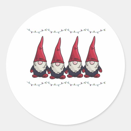 Sticker Rond Cadeau Noël Gnome Xmas (Devant)