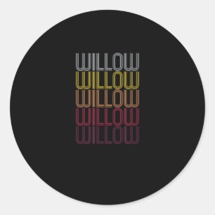 Sticker Rond Cadeau Nom Saules Personnalisé Prénom