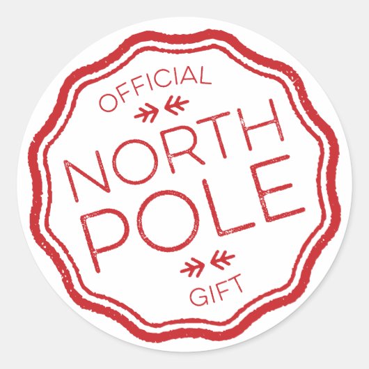 Sticker Rond Cadeau officiel du pôle Nord (Devant)