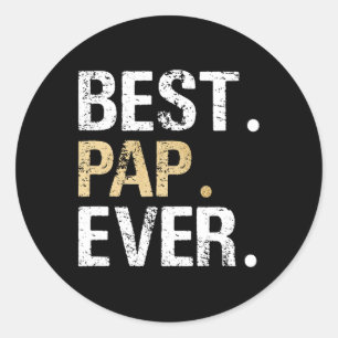 Sticker Rond Cadeau Pap De Petite-fille Petit-fils Meilleur Pap