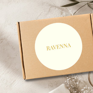 Sticker Rond Cadeau personnalisé avec sérif luxe crème pour ell