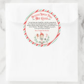 Sticker Rond Cadeau personnalisé Elf Hot Chocolate Bombe Arrivé (Sac)