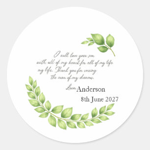 Sticker Rond Cadeau personnalisé pour la mère du marié ou de la