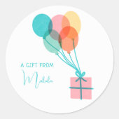 Sticker Rond Cadeau personnalisé simple moderne de (Devant)