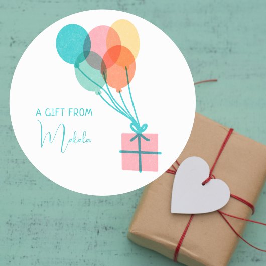 Sticker Rond Cadeau personnalisé simple moderne de