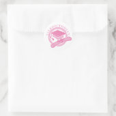 Sticker Rond Cadeau Pink Valedictorian Graduian (Sac)