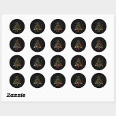 Sticker Rond Cadeau pompier | Joyeux pompier de Noël Fun (Feuille)