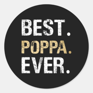 Sticker Rond Cadeau Poppa De Grandgirl Grandson Best Poppa