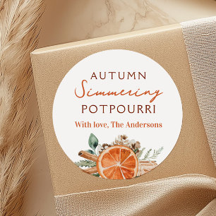 Sticker Rond Cadeau Potpourri Automne Simmerer