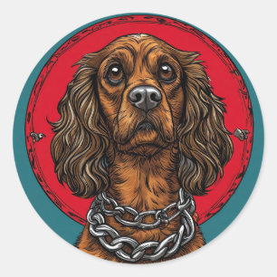 Sticker Rond Cadeau pour amateur de chien de race pure, Décorat