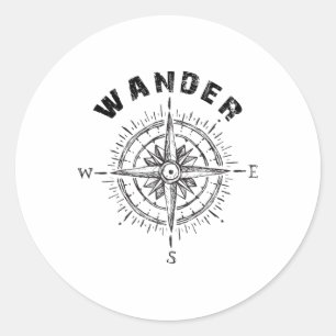Sticker Rond Cadeau pour amoureux de randonnée et de voyage dan