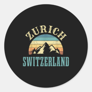Sticker Rond cadeau pour amoureux de ski dans les alpes suisses