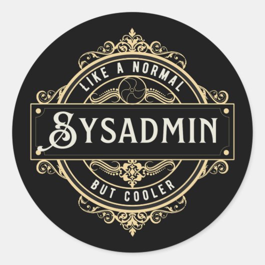 Sticker Rond Cadeau pour emploi d'administrateur système - Entr (Devant)
