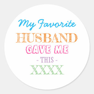 Sticker Rond Cadeau pour femme de la part du mari