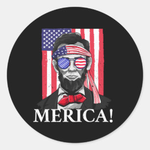 Sticker Rond Cadeau pour hommes et garçons pour le 4 juillet Am
