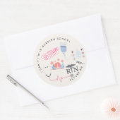 Sticker Rond Cadeau pour un ami étudiant en soins infirmiers (Enveloppe)