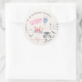 Sticker Rond Cadeau pour un ami étudiant en soins infirmiers (Sac)