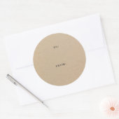 Sticker Rond Cadeau simple rustique Kraft (Enveloppe)