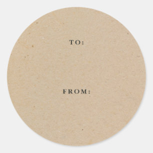 Sticker Rond Cadeau simple rustique Kraft