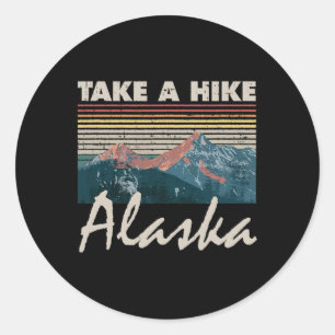 Sticker Rond Cadeau souvenir d'Alaska Randonnée Faites une rand