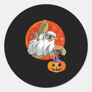 Sticker Rond Cadeau Spider Boo Halloween avec Citrouille