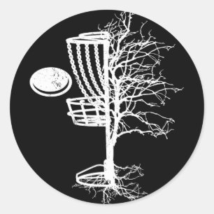 Sticker Rond Cadeau unique d'arbre de golf à disque Frisbees Di
