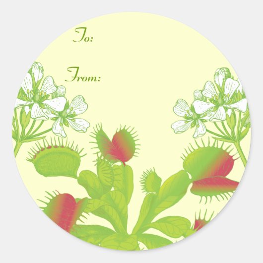 Sticker Rond Cadeau Vénus Flytrap (Devant)