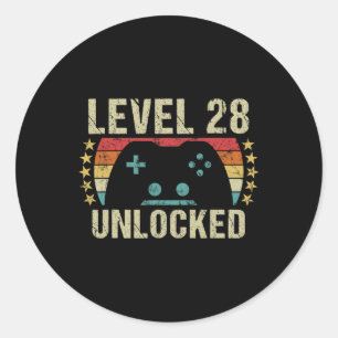 Sticker Rond Cadeau vintage 28e anniversaire Cadeau 28 ans Garç