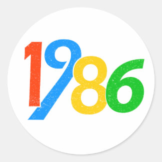 Sticker Rond Cadeaux 40e anniversaire Vintage 1986 40 ans