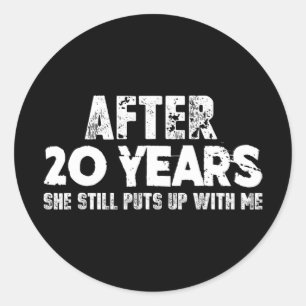 Sticker Rond Cadeaux Anniversaires Pour Mari - Drôle T-shirt 20