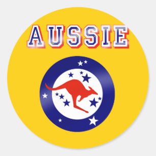 Sticker Rond Cadeaux australiens de logo d'emblème de drapeau