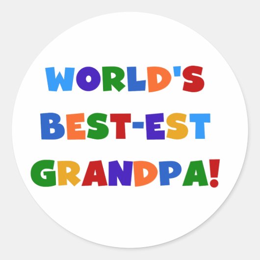 Sticker Rond Cadeaux aux couleurs vives du meilleur grand-père (Devant)