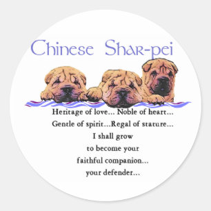 Sticker Rond Cadeaux chinois Shar-pei