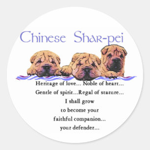 Sticker Rond Cadeaux chinois Shar-pei