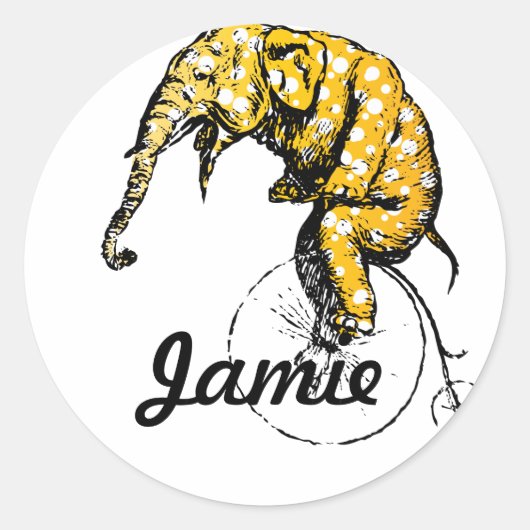 Sticker Rond Cadeaux Circus Elephant (Devant)