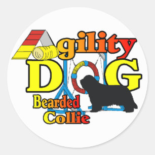 Sticker Rond Cadeaux Collie Portés D'Agilité