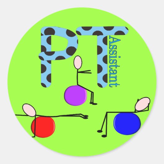 Sticker Rond Cadeaux d'aide en physiothérapie (Devant)