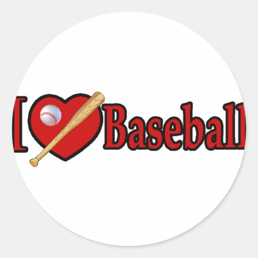 Sticker Rond Cadeaux d'amoureux du baseball (Devant)