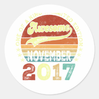 Sticker Rond Cadeaux d'anniversaire fantastiques depuis Novembr