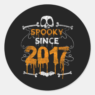 Sticker Rond Cadeaux d'anniversaire Halloween Depuis 2017 5ème