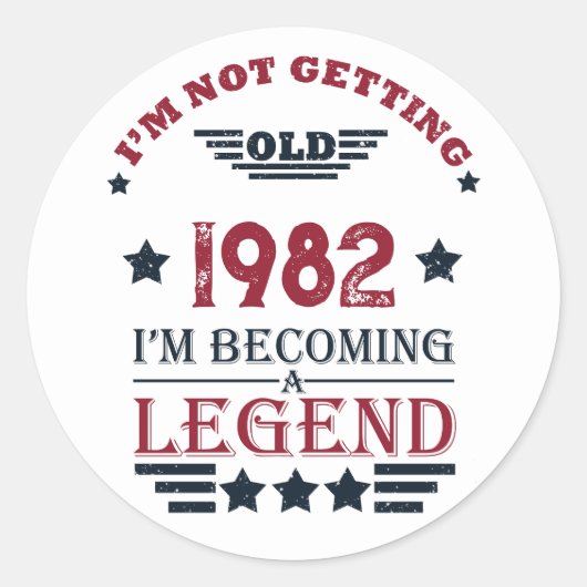 Sticker Rond Cadeaux d'anniversaire vintages personnalisés (Devant)