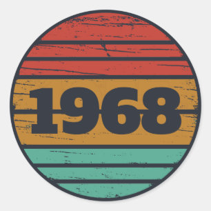 Sticker Rond Cadeaux d'anniversaire vintages personnalisés
