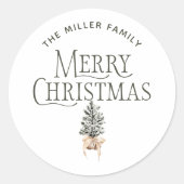 Sticker Rond Cadeaux d'arbre de Noël de pin agricole (Devant)