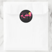 Sticker Rond Cadeaux d'art Flamant rose tropical (Sac)