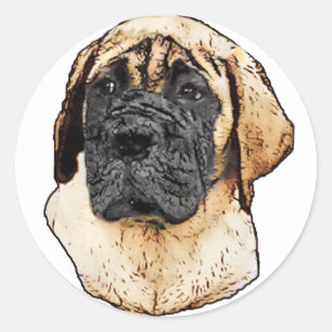 Sticker Rond Cadeaux d'art Mastiff anglais