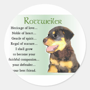 Sticker Rond Cadeaux d'art Rottweiler