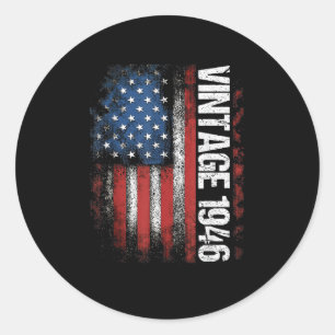 Sticker Rond Cadeaux de 80e anniversaire Vintage 1946 80 ans Am