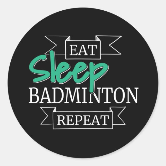 Sticker Rond Cadeaux de Badminton (Devant)
