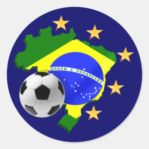 Sticker Rond Cadeaux de ballon de football d'étoiles de la